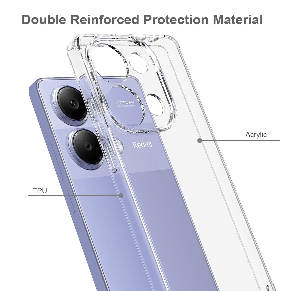 For Xiaomi Redmi Note 13 Pro 4G / Poco M6 Pro 4G Clear Case TPU+Acrylic Back Phone Cover For Xiaomi Redmi Note 13 Pro 4G / Poco M6 Pro 4G Clear Case TPU+Acrylic Back Phone Cover